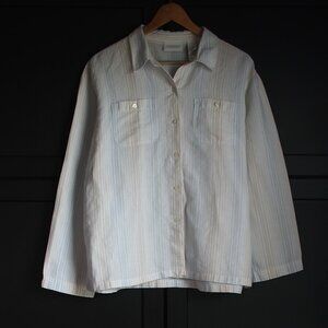 Liz Claiborne | Linen/Cotton Blend Striped Shirt